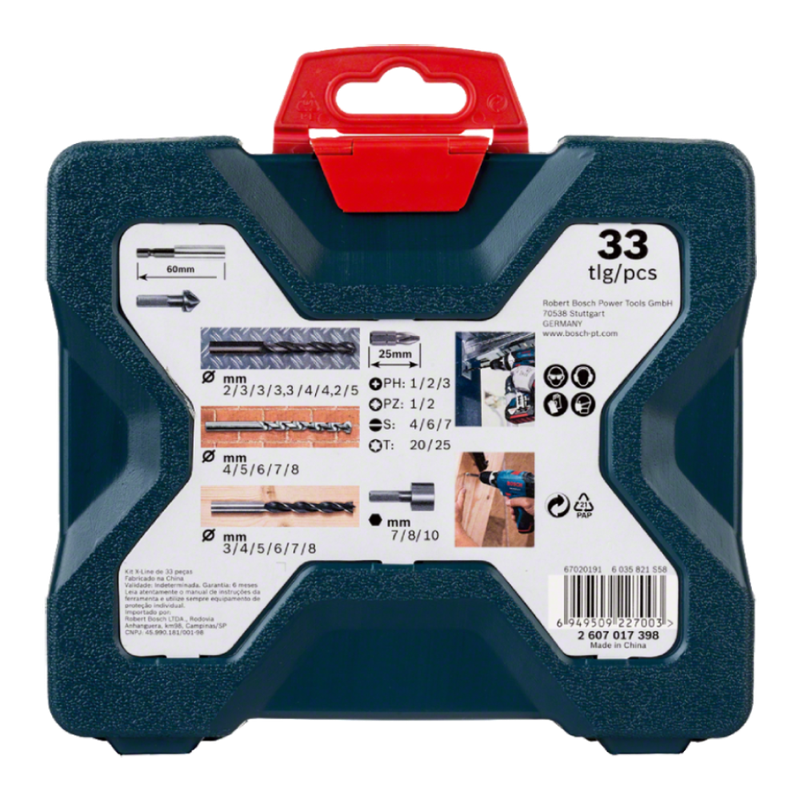 Jogo de Pontas e Brocas Bosch X-Line 33 Peças 2607017398