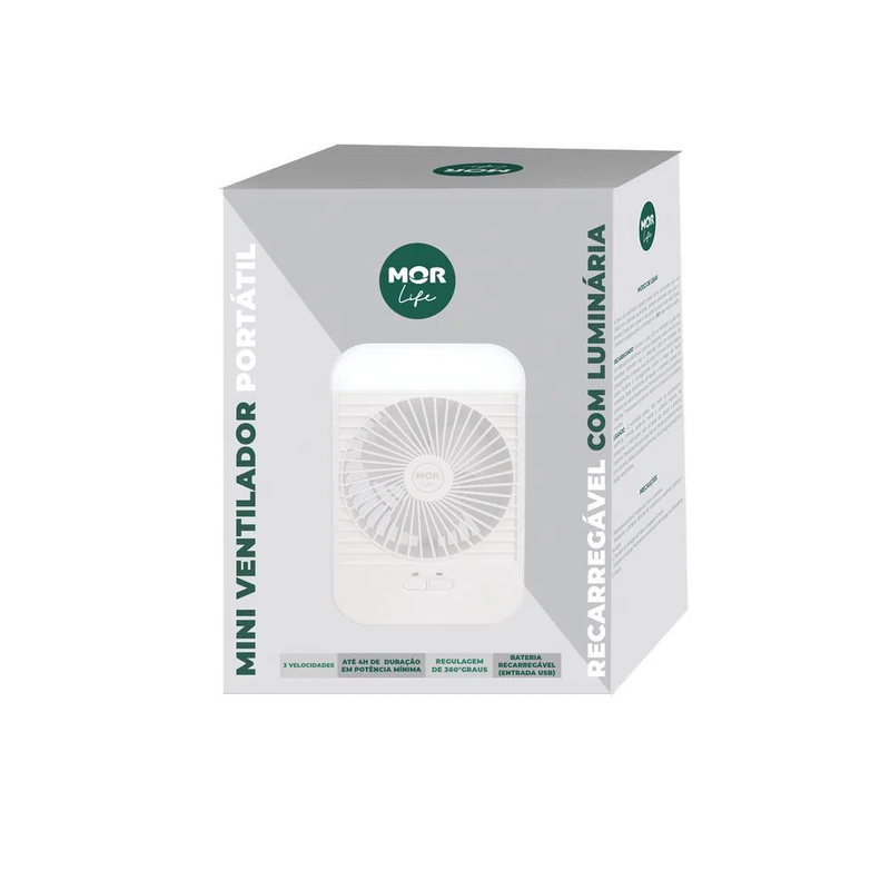 Mini Ventilador Porttil Recarregvel com Luminria Mor 2