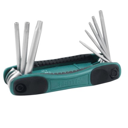 Jogo de Chave Torx Tipo Canivete Sata T9 T40 com 8 peas   ST09123SJ