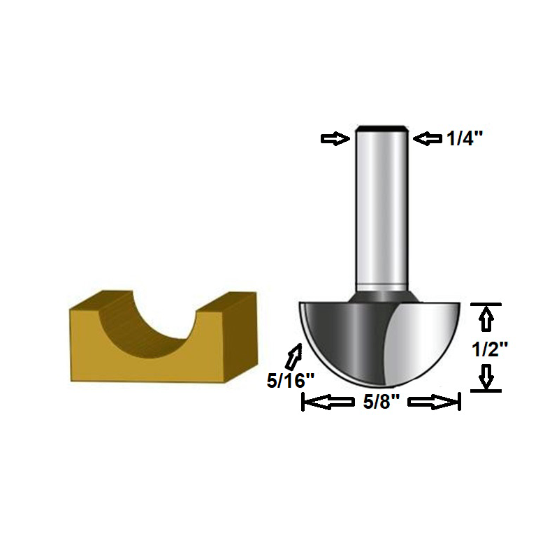Fresa para Tupia Ponta U 58 Haste 14 Makita D 49482 2