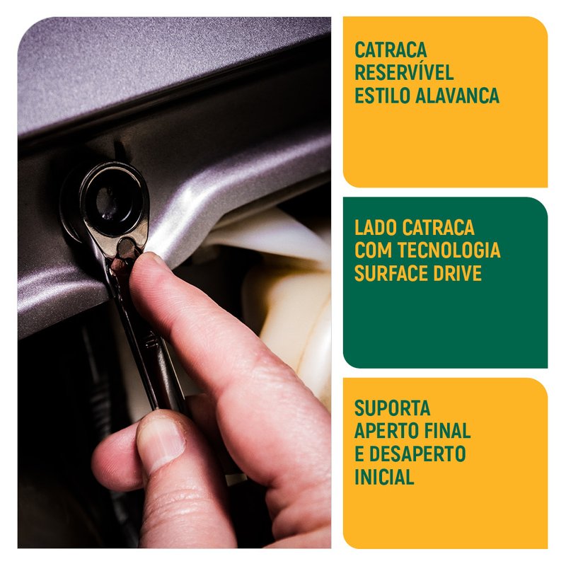 Jogo de Chave Combinada CCatraca Reversvel 8 18mm 8 Peas Sata ST09041 2