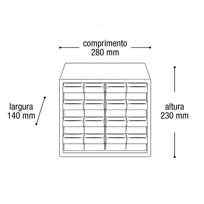 Organizador Tipo Gaveteiro com 16 Gavetas 7000 2