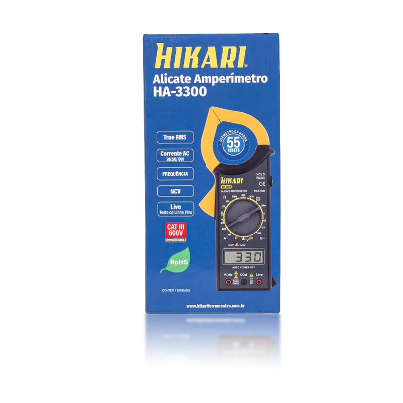 Alicate Amperímetro Digital CATIII 600V Hikari HA-3300 21N292