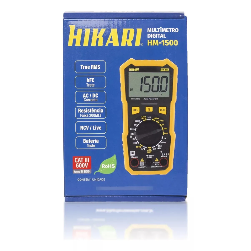 Hikari① Multímetro Digital CATIII 600V Hikari HM-1500 21N286 | COREBRAL