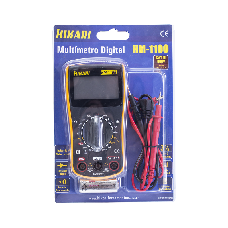 Multímetro Digital CATIII 600V Hikari HM-1100 21N138 | COREBRAL