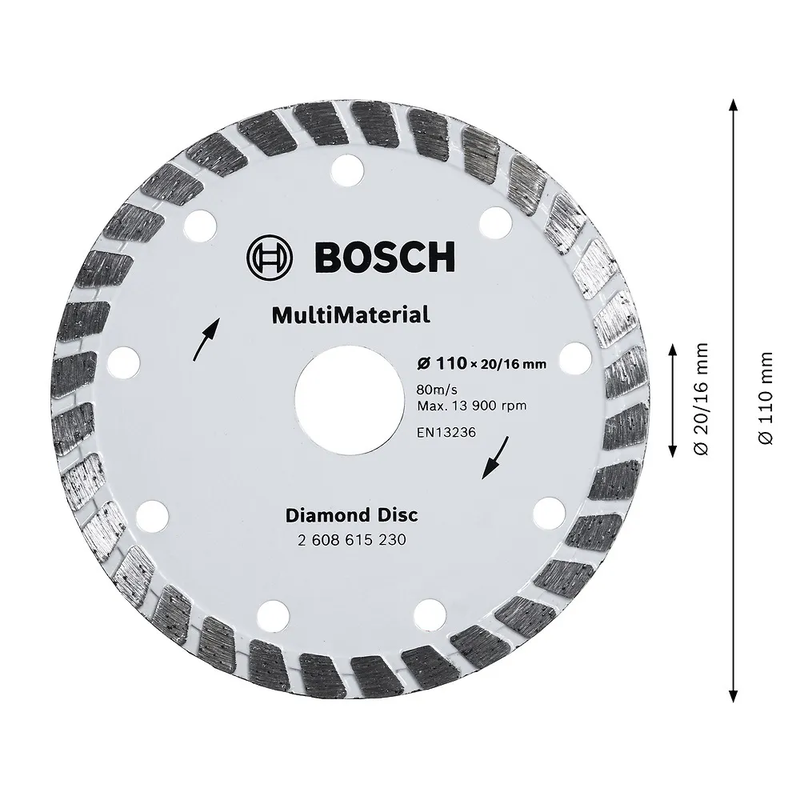 Disco Diamantado Turbo 110x20mm Bosch 2608615230000 – Corte