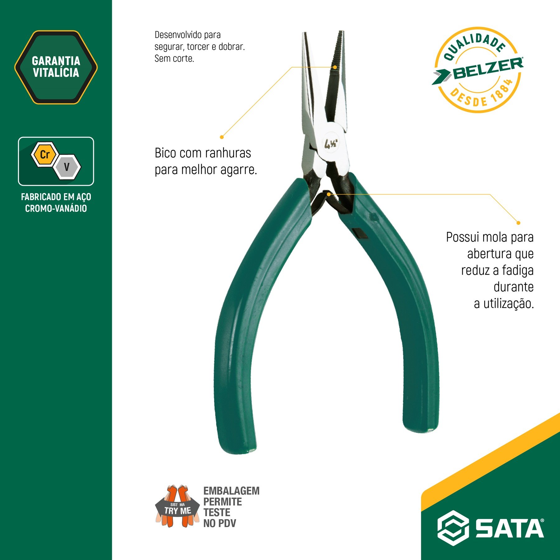 Alicate de Bico Meia Cana Curto 5