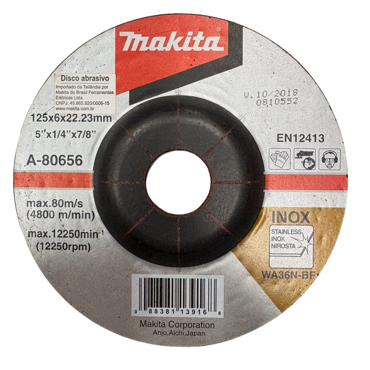 Makita A-80656 - Disco Per Sgrossatura 125 X 6 X 22,23 Mm - Originale Makita, 1 Pezzo