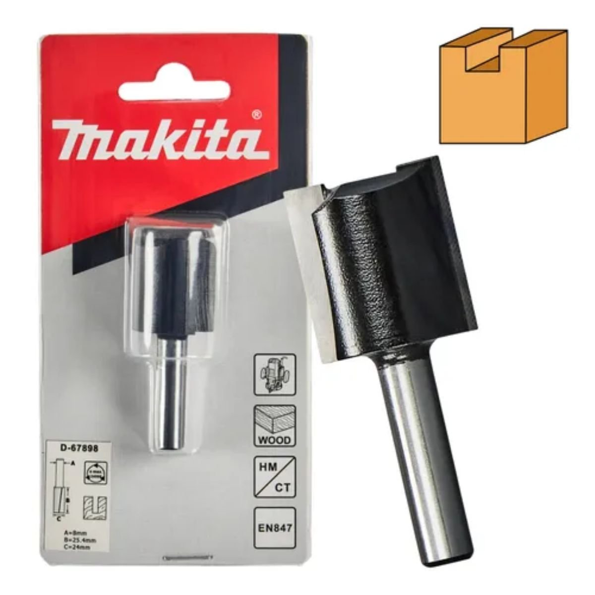 Fresa para Tupia Paralela Dupla 24mm Haste 8mm Makita D-67898