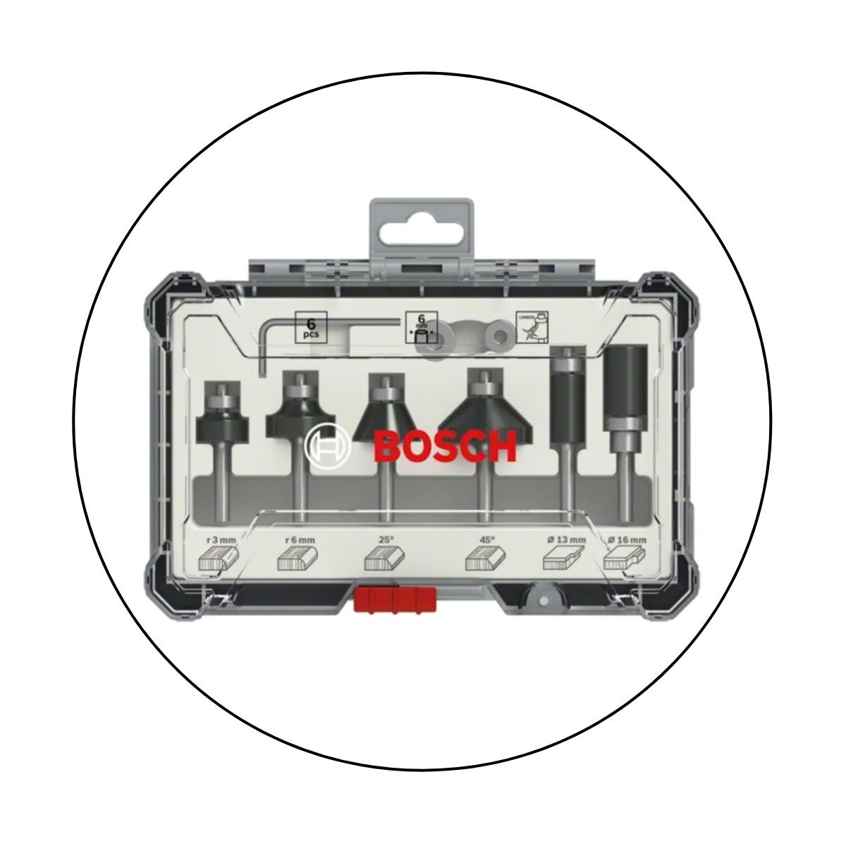 Jogo de Fresas para Tupia Bosch 6 Peças 6mm 2607017468 Preciso e