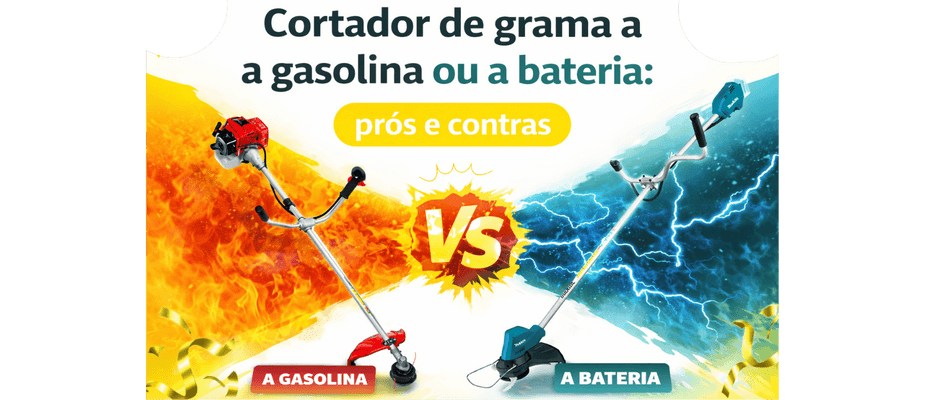 Cortador de grama a gasolina ou a bateria: prós e contras