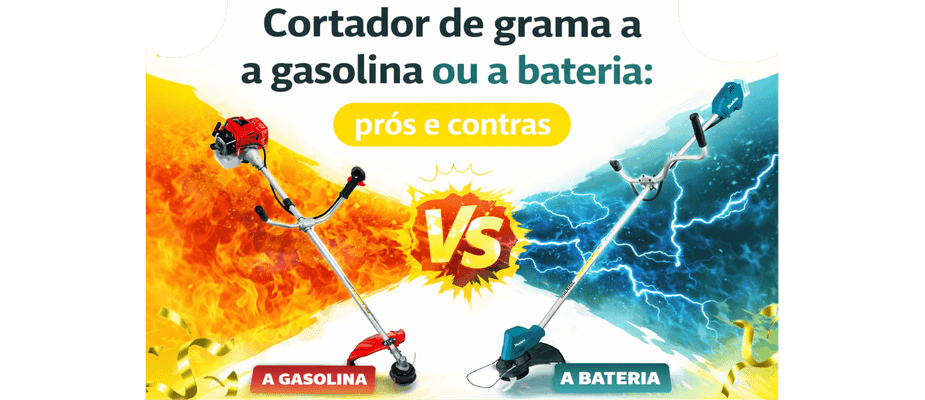 Cortador de grama a gasolina ou a bateria: prós e contras