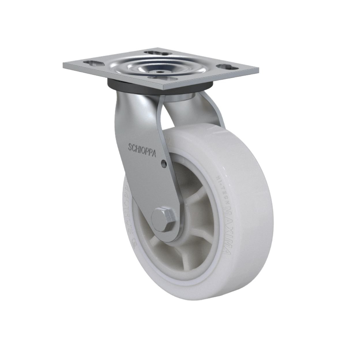 Rodízio Giratório 6'' com Placa Nylon Schioppa Profissional