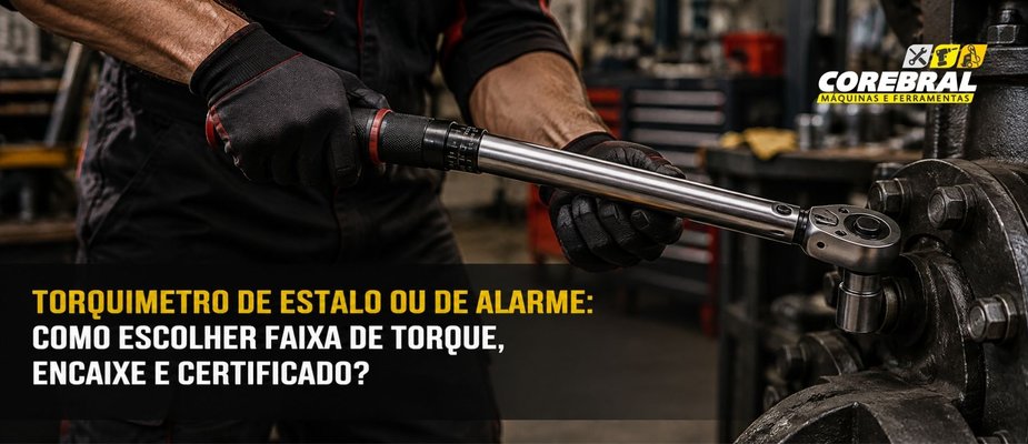 Torquimetro de estalo ou de alarme: como escolher faixa de torque, encaixe e certificado?