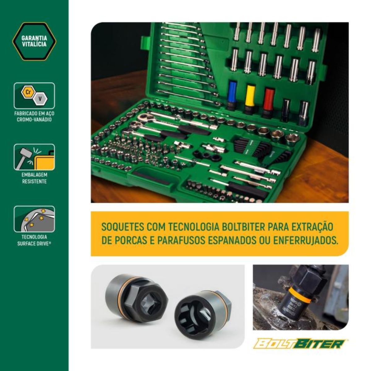 Jogo de Ferramentas 190 Peças com Maleta SATA ST109543
